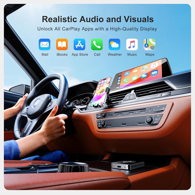 FAIMEE AI Box Wireless CarPlay & Auto Adapter - Plug & Play, Dual-Band WiFi, Bluetooth 5.0, 4K Video Support, Android 12.0 System, Compatible with Factory CarPlay & Android Auto （4GB RAM+32GB ROM） - Image 4